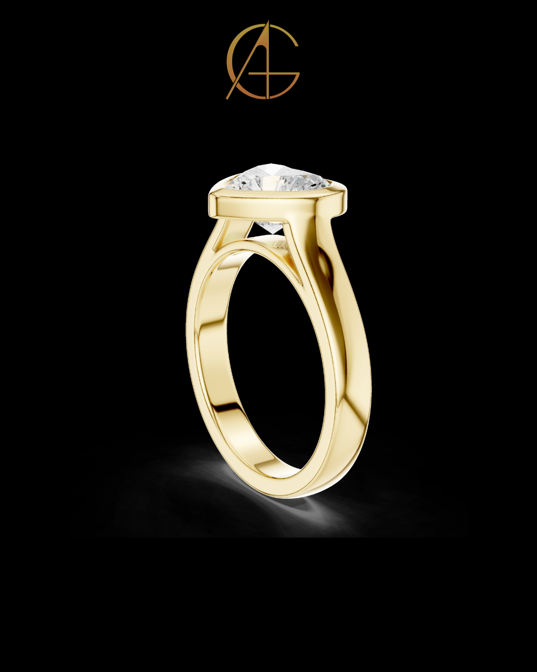2.00 TCW Lovely Moissanite Heart Cut Bezel Set Love Diamond Ring For Beautiful