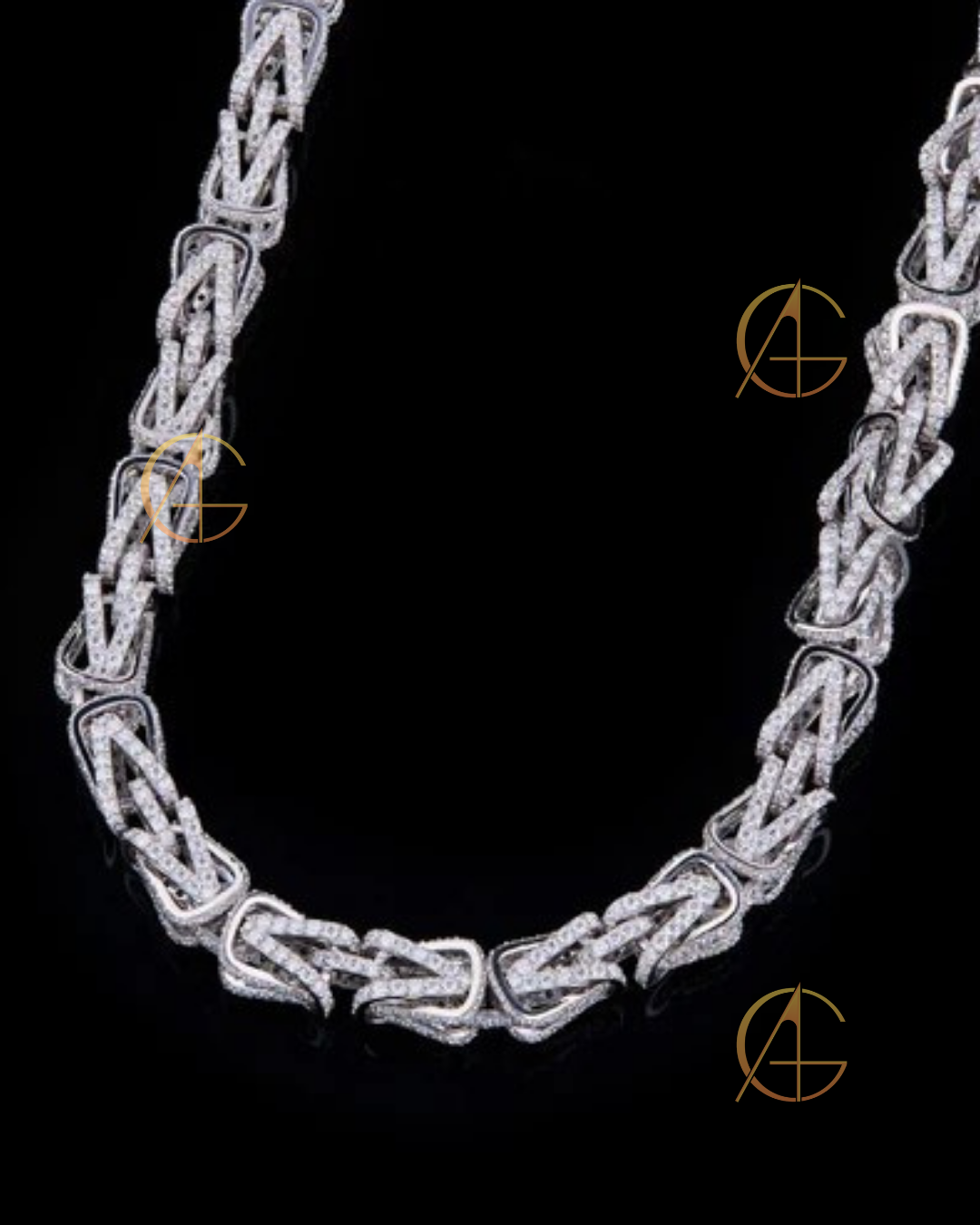 Heavy Silver Rope Chain For Men in Moissonite Diamond By Auren