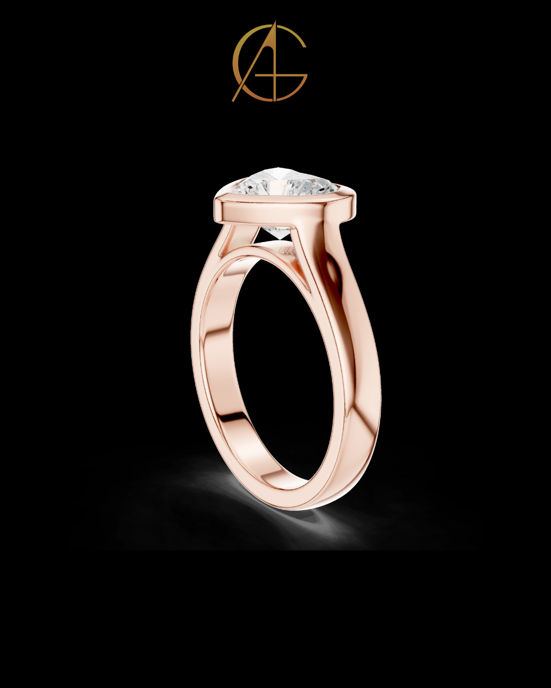 2.00 TCW Lovely Moissanite Heart Cut Bezel Set Love Diamond Ring For Beautiful
