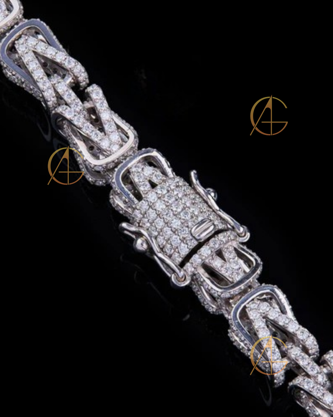 Heavy Silver Rope Chain For Men in Moissonite Diamond By Auren