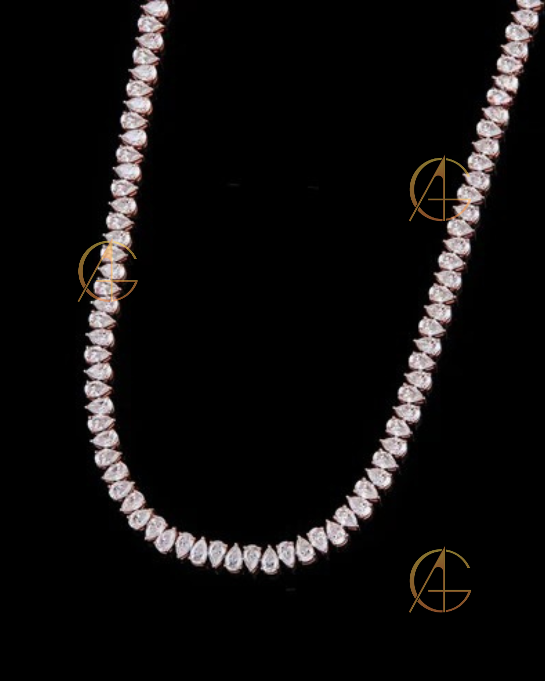 Icy Elegance Pear Moissanite Diamond Tennis Chain by Auren Gems