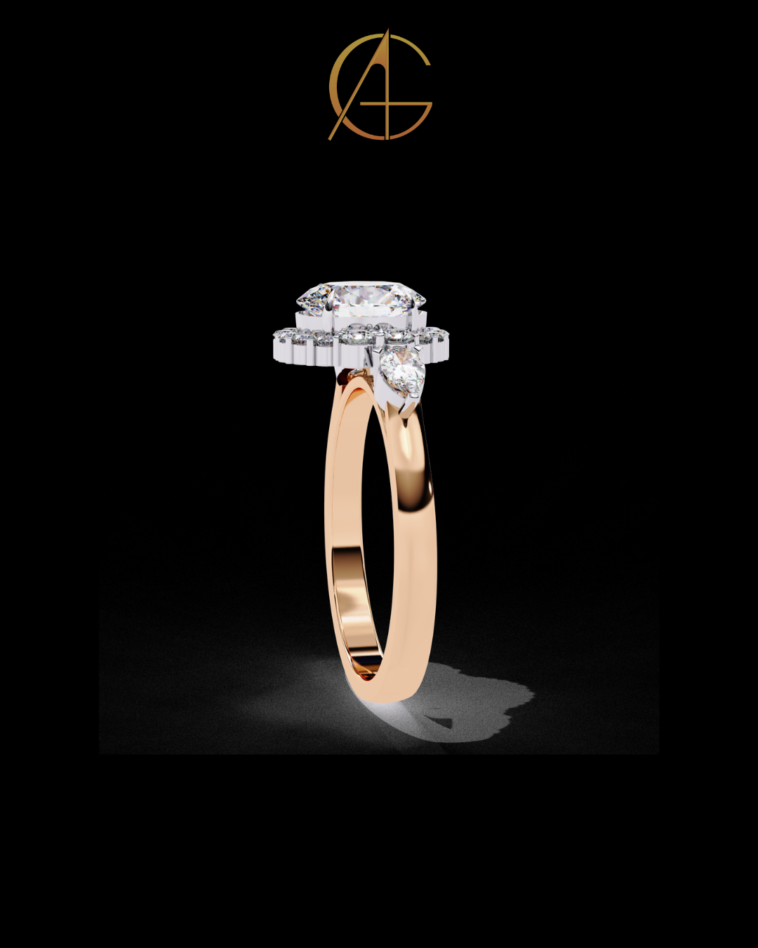1.08 CT Graceful Oval Cut Moissanite Diamond Halo Engagement Ring with Side Pear Stones Anniversary Gift