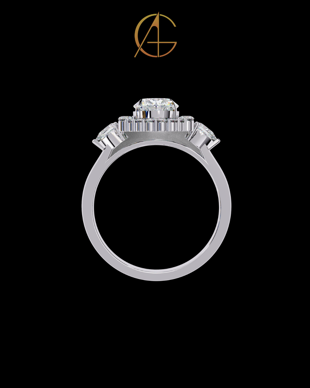 1.08 CT Graceful Oval Cut Moissanite Diamond Halo Engagement Ring with Side Pear Stones Anniversary Gift