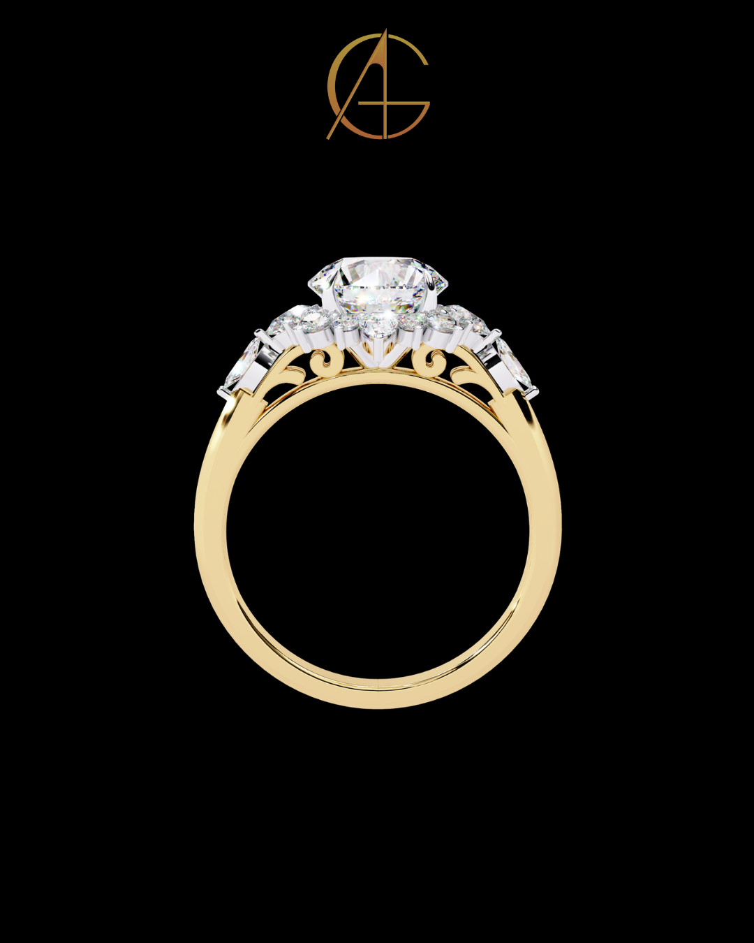 1.67 CT Moissanite Diamond Round Cut Sunburst Halo Ring with Center Luxury Bridal Jewelry