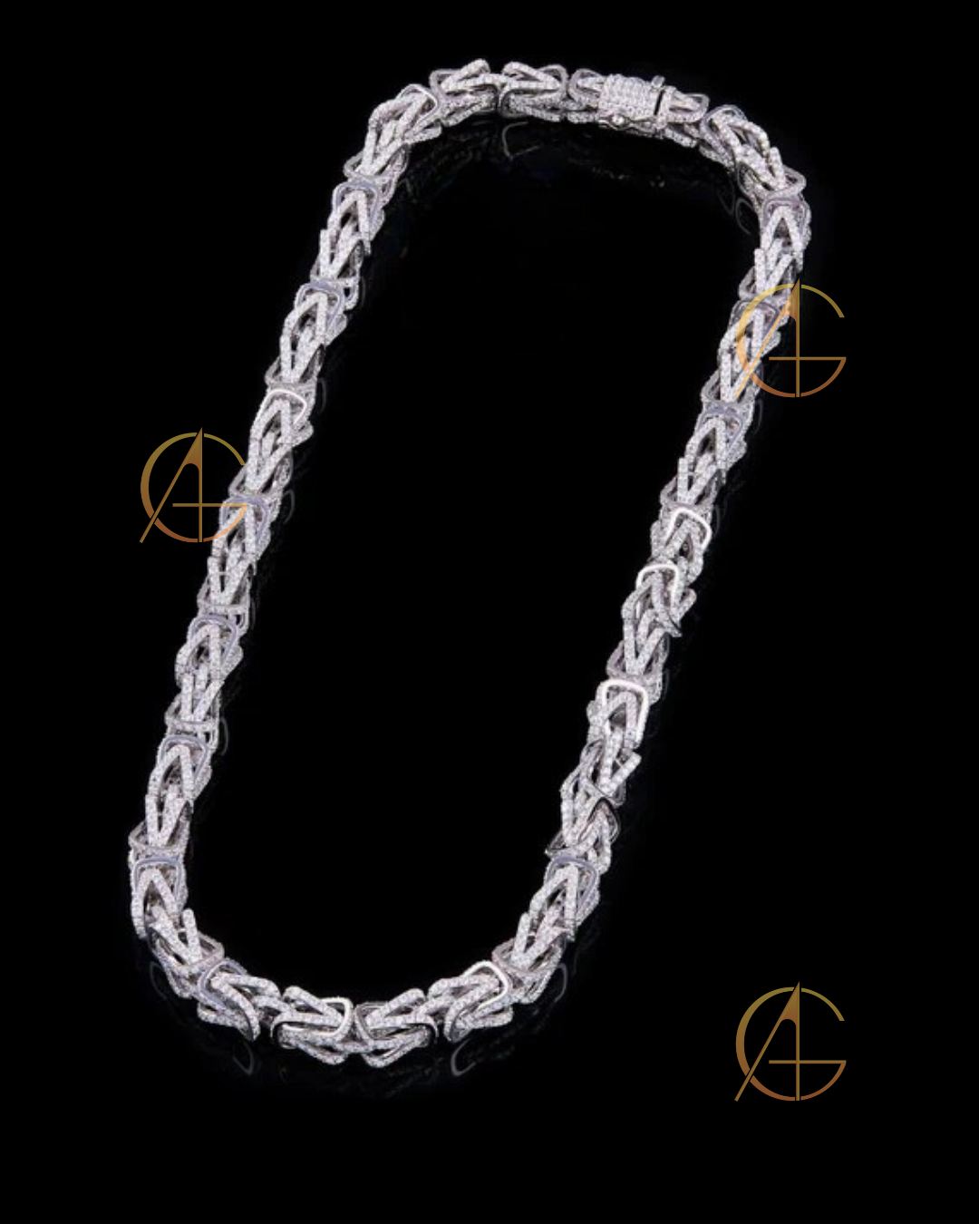 Heavy Silver Rope Chain For Men in Moissonite Diamond By Auren