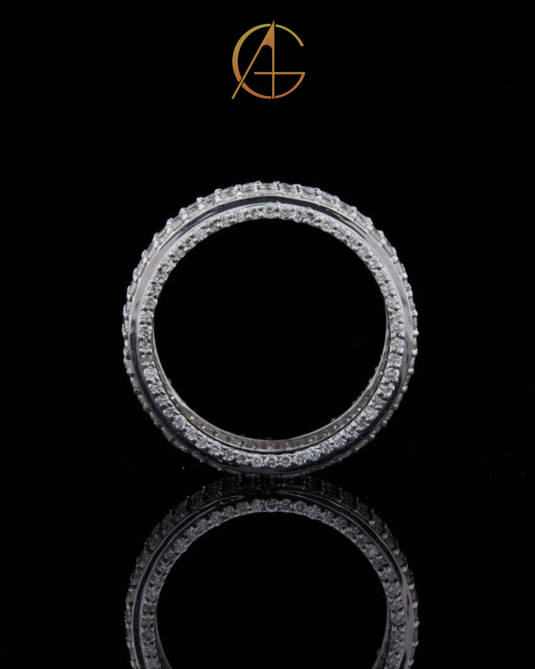 2.07 TCW Opulent Four Row Pave Moissanite Diamond Men’s Eternity Band High Sparkle Ring