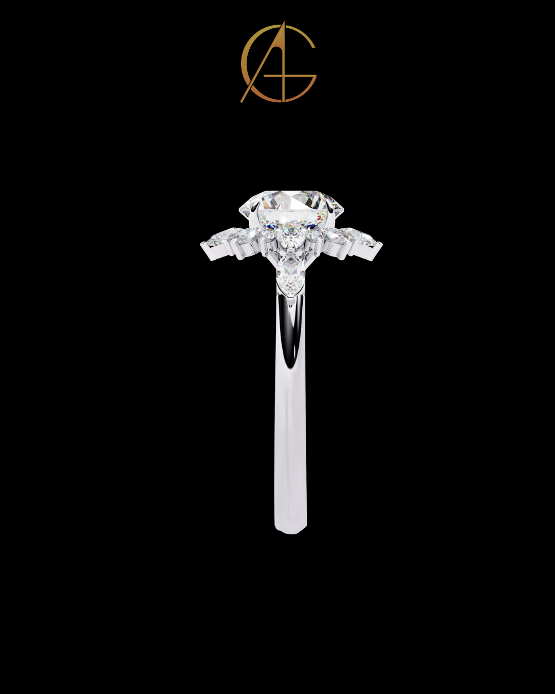 1.67 CT Moissanite Diamond Round Cut Sunburst Halo Ring with Center Luxury Bridal Jewelry
