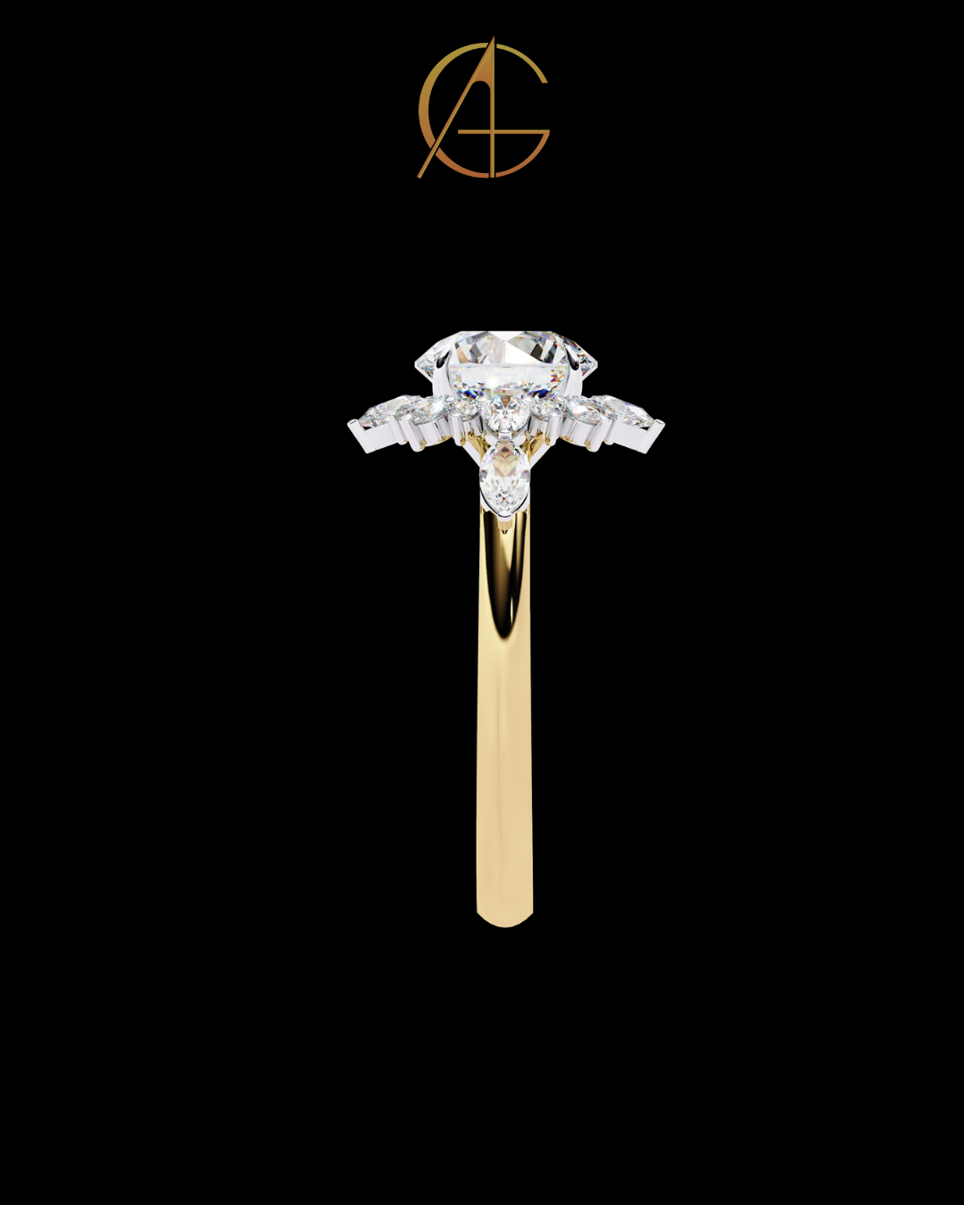 1.67 CT Moissanite Diamond Round Cut Sunburst Halo Ring with Center Luxury Bridal Jewelry