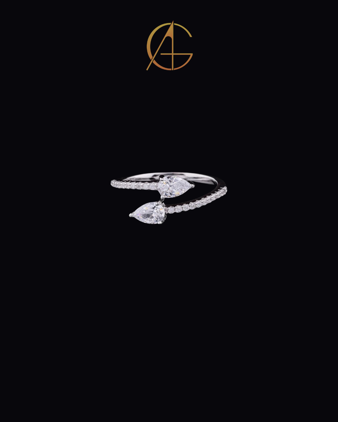 0.50 CT Gleaming Bridal Dream Moissanite Pear Diamond Ring in Sterling Silver with High Quality