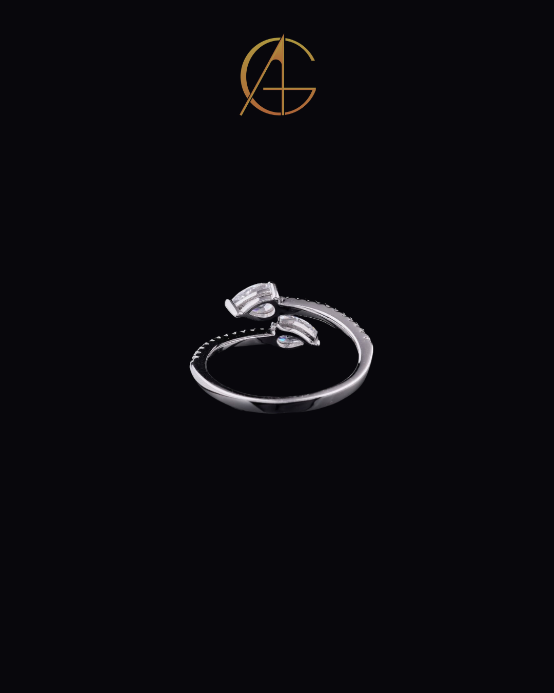 0.50 CT Gleaming Bridal Dream Moissanite Pear Diamond Ring in Sterling Silver with High Quality
