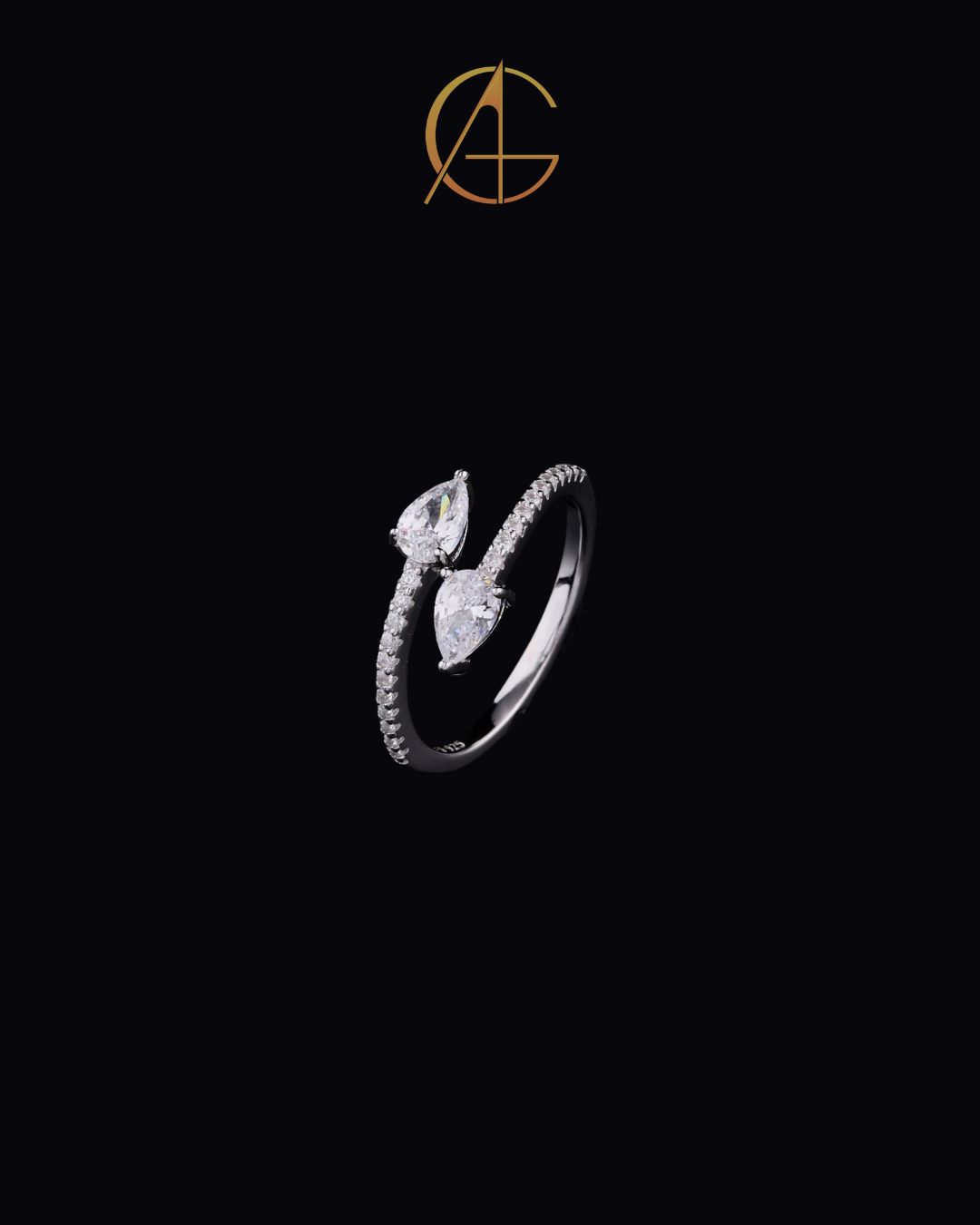 0.50 CT Gleaming Bridal Dream Moissanite Pear Diamond Ring in Sterling Silver with High Quality