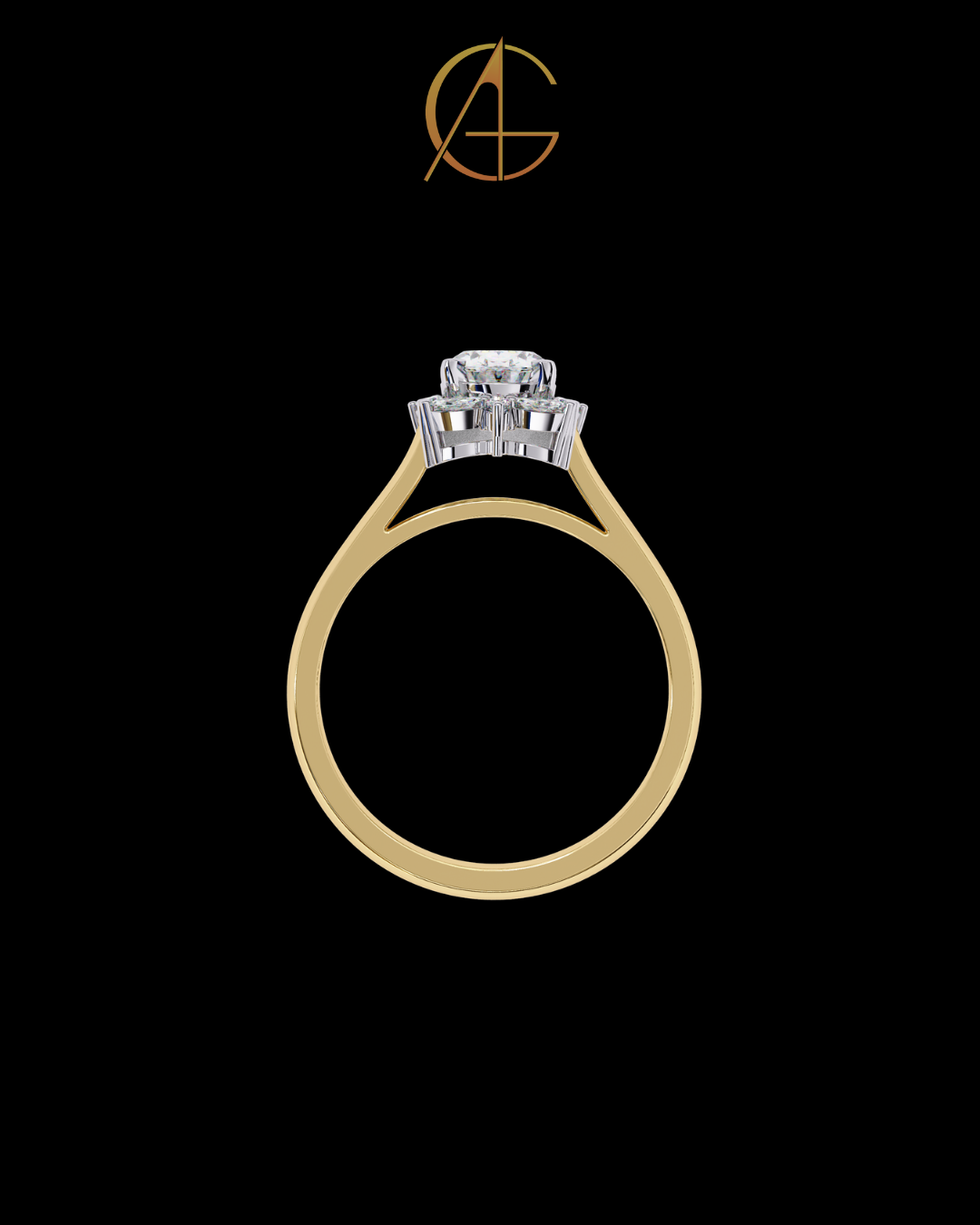 1.29 CT Trendy Oval Cut Cluster Moissanite Diamond Vintage Floral Halo Engagement Ring For Her