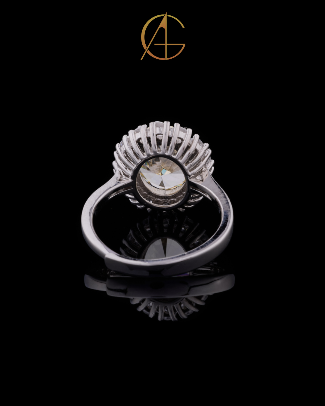 1.25 CT Magnificent Oval Fancy Yellow Moissanite Diamond Halo Ring Surrounded by Brilliant Round Diamonds