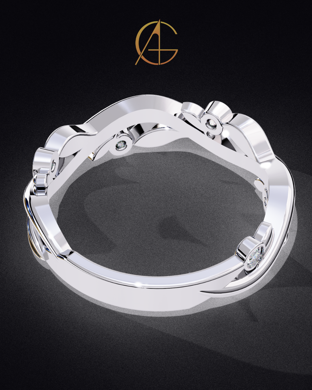 0.09 CT Unique Round Cut Vintage Style Engagement Moissanite Diamond Band for Women