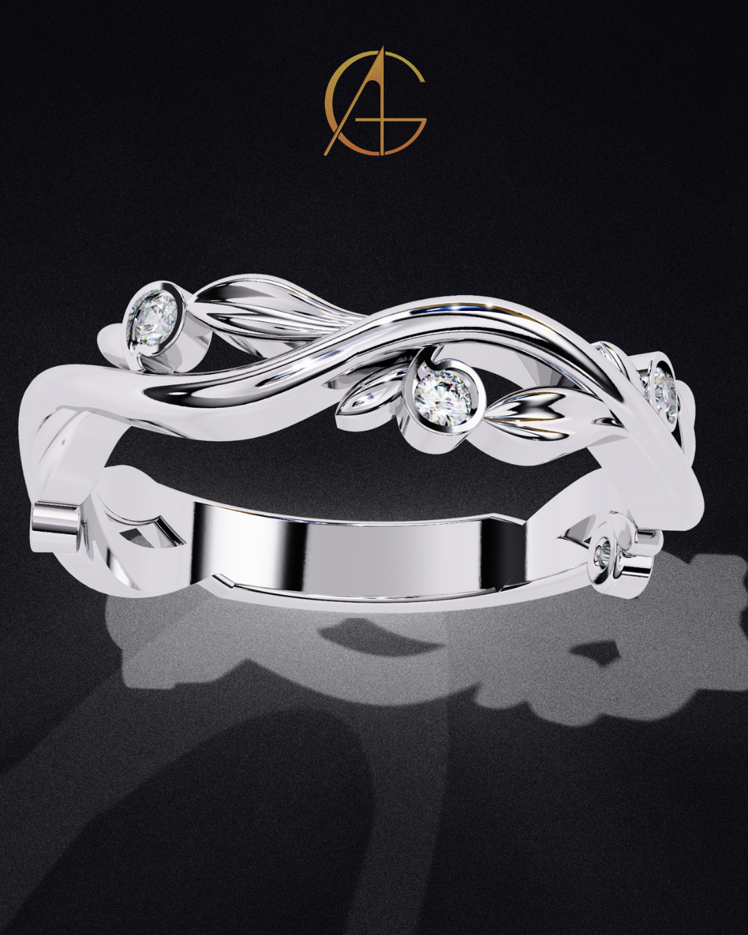 0.09 CT Unique Round Cut Vintage Style Engagement Moissanite Diamond Band for Women