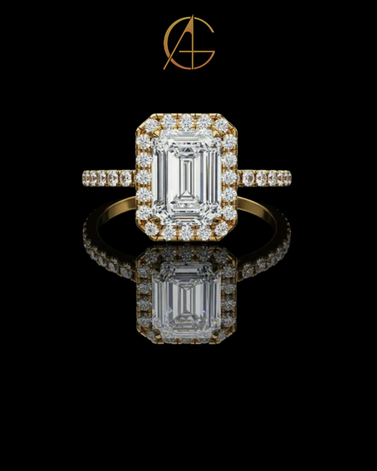 1.66 CT Affordable Emerald Cut Moissanite Diamond Solitaire Ring for Vintage Elegance