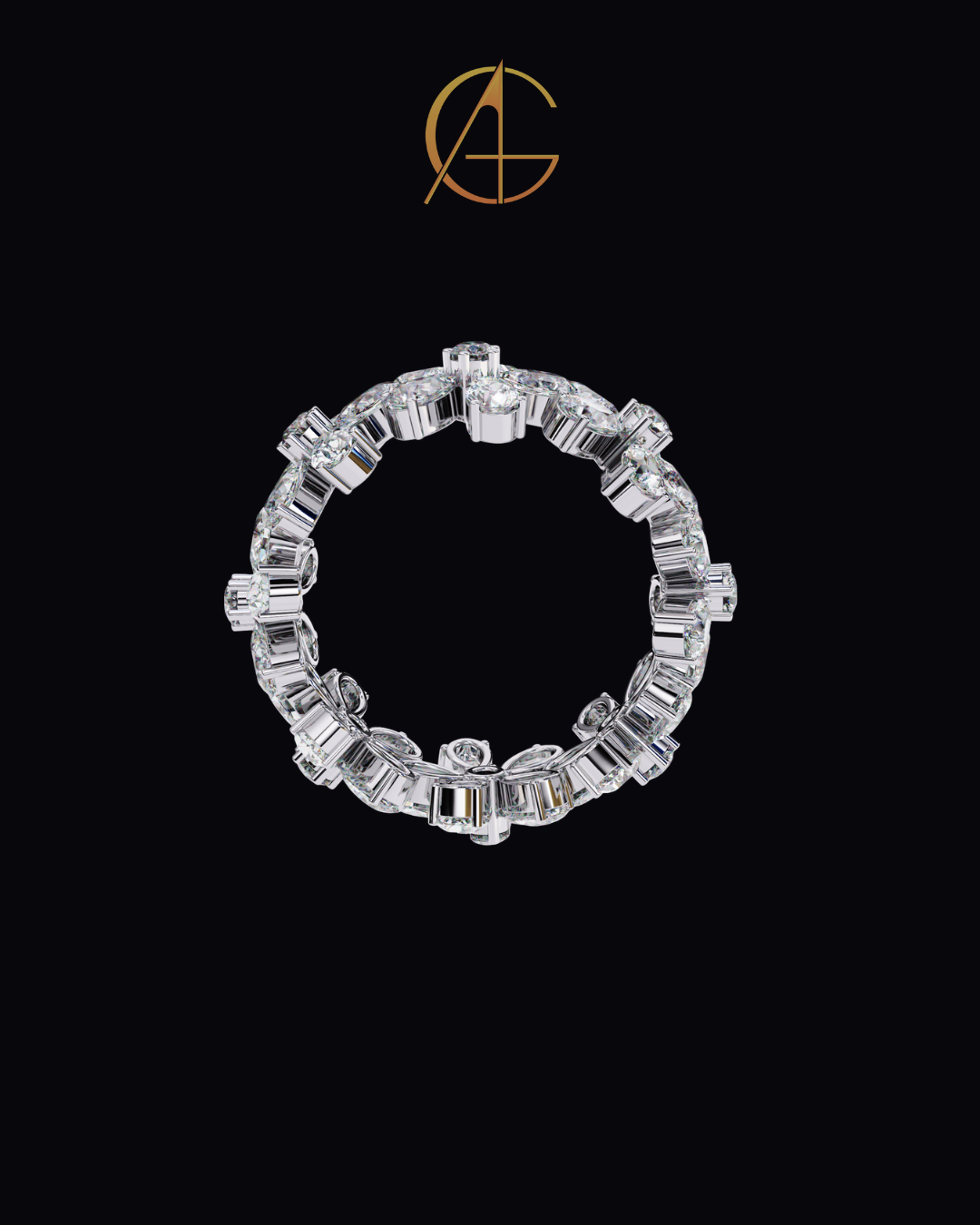 4.17 CT Luxury Floral Ring in Moissanite Diamond Bold Cocktail Jewelry with Pear-Cut Stones for Women
