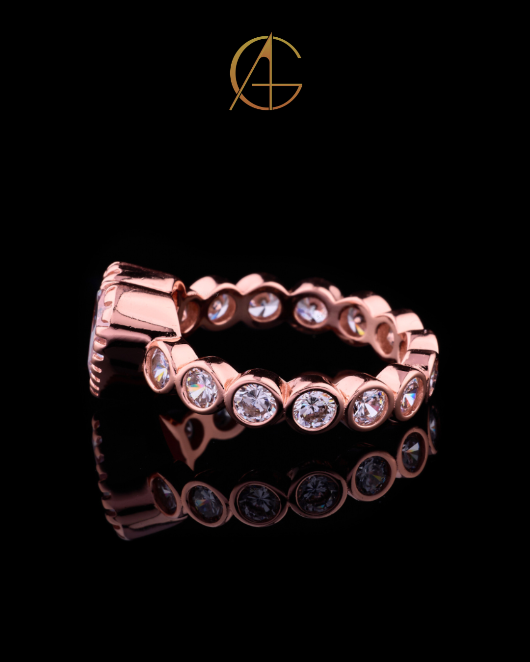1.00 CT Romantic Heart Shaped Moissanite Diamond Eternity Ring with Bezel Set Accents For Proposal
