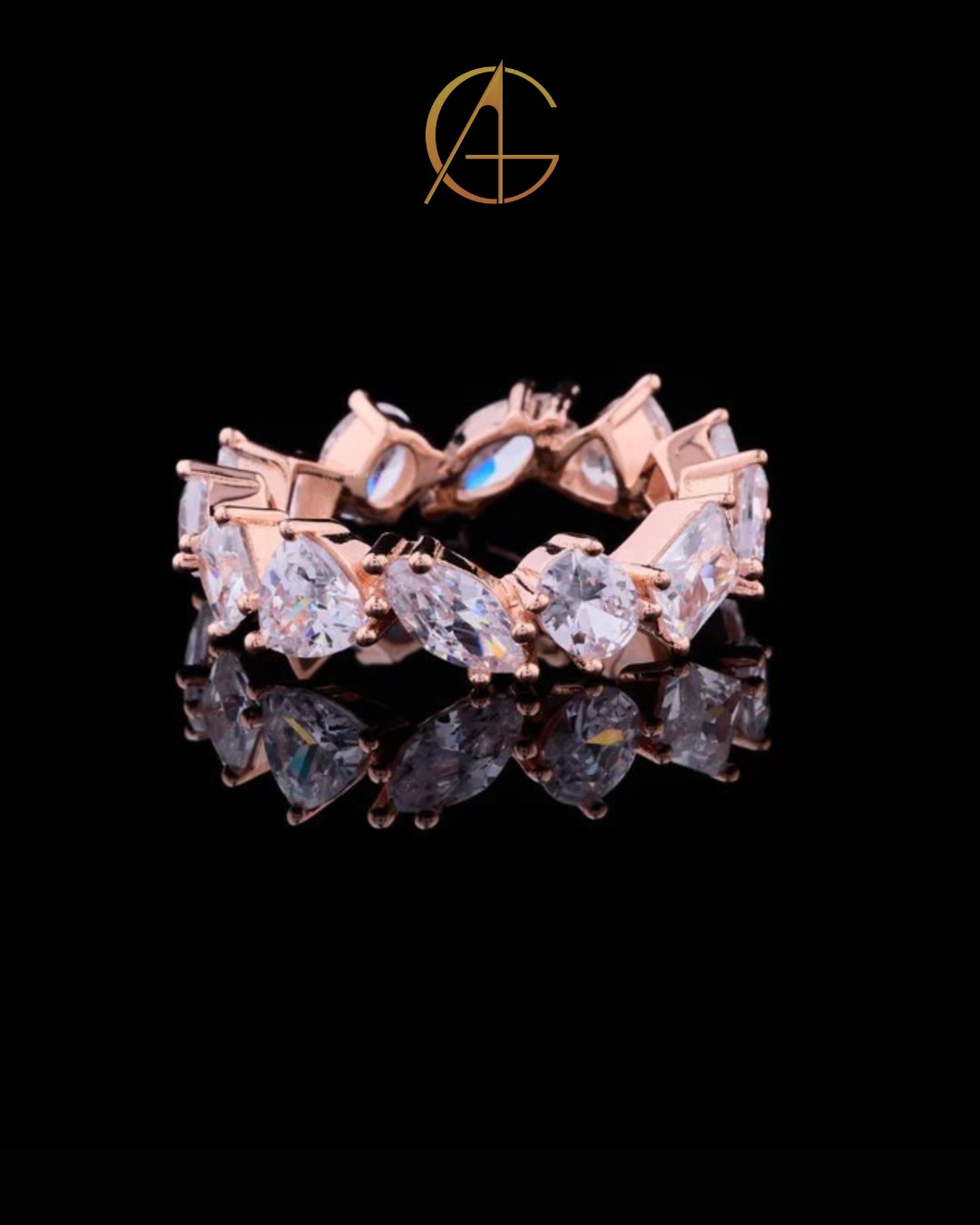 1.20 TCW Luxurious Eternity Ring featuring With Six Different Cuts Moissanite Diamonds For Perfect One
