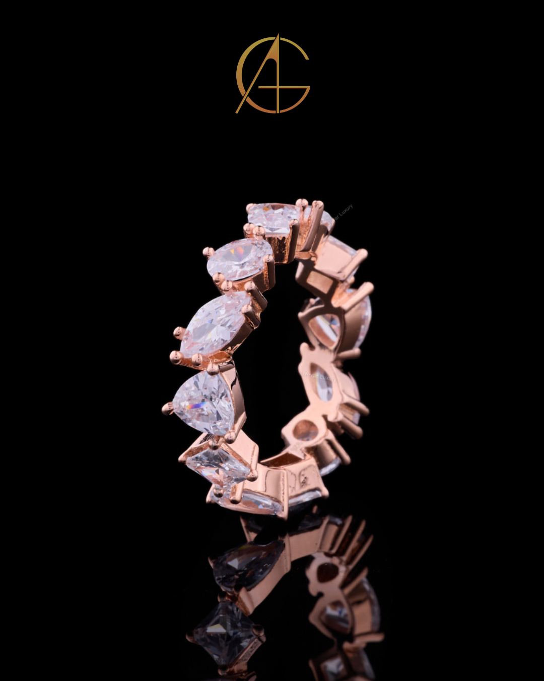 1.20 TCW Luxurious Eternity Ring featuring With Six Different Cuts Moissanite Diamonds For Perfect One