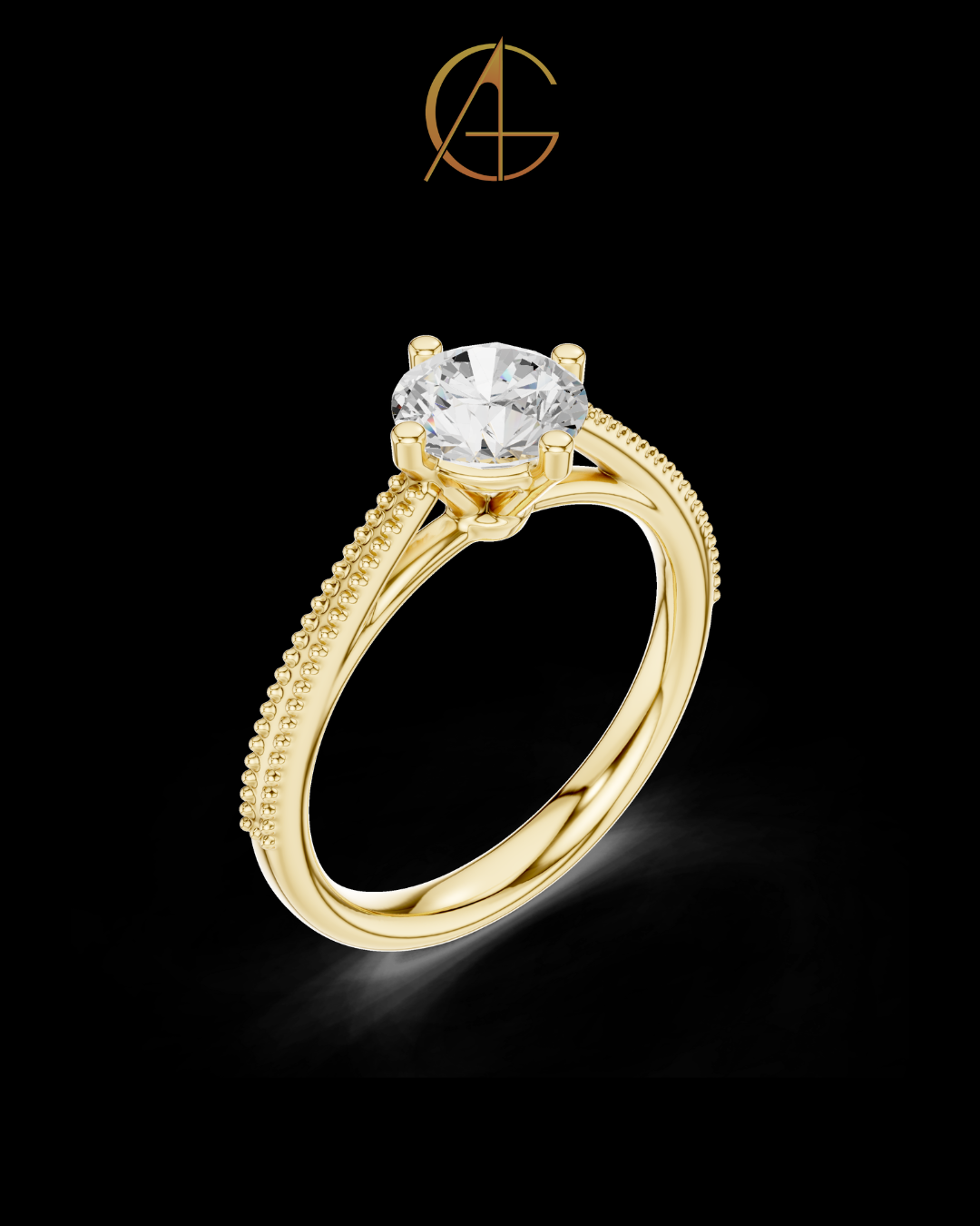 0.85 TCW Classic Round Brilliant Moissanite Diamond Milgrain Solitaire Engagement Minimalist Luxury Ring for Her