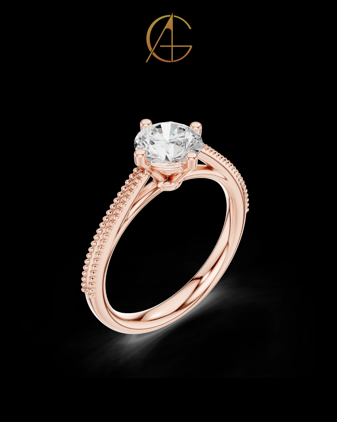 0.85 TCW Classic Round Brilliant Moissanite Diamond Milgrain Solitaire Engagement Minimalist Luxury Ring for Her