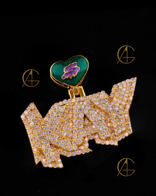 Exquisite God Custom Pendant with Moissanite Diamonds by Auren