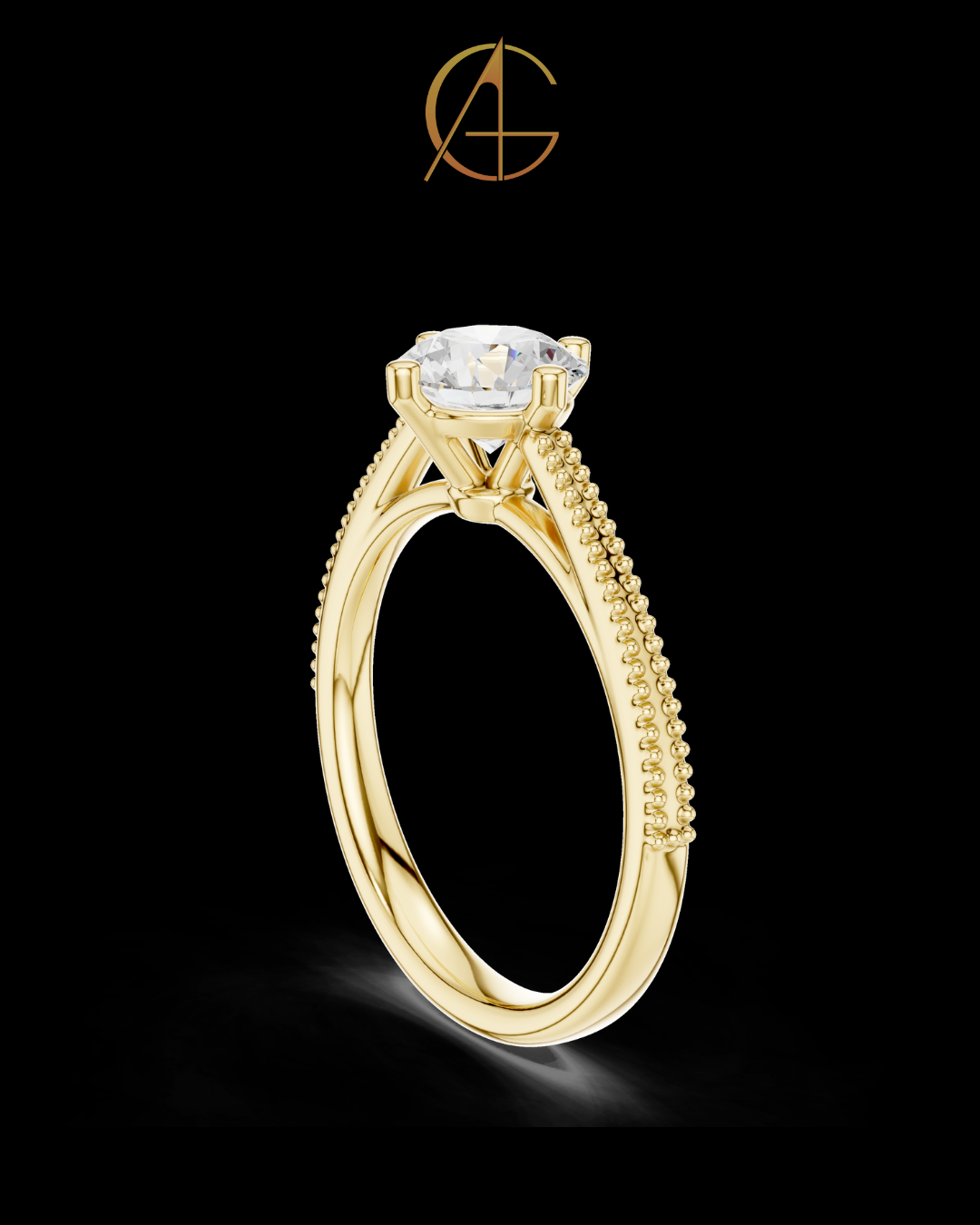 0.85 TCW Classic Round Brilliant Moissanite Diamond Milgrain Solitaire Engagement Minimalist Luxury Ring for Her