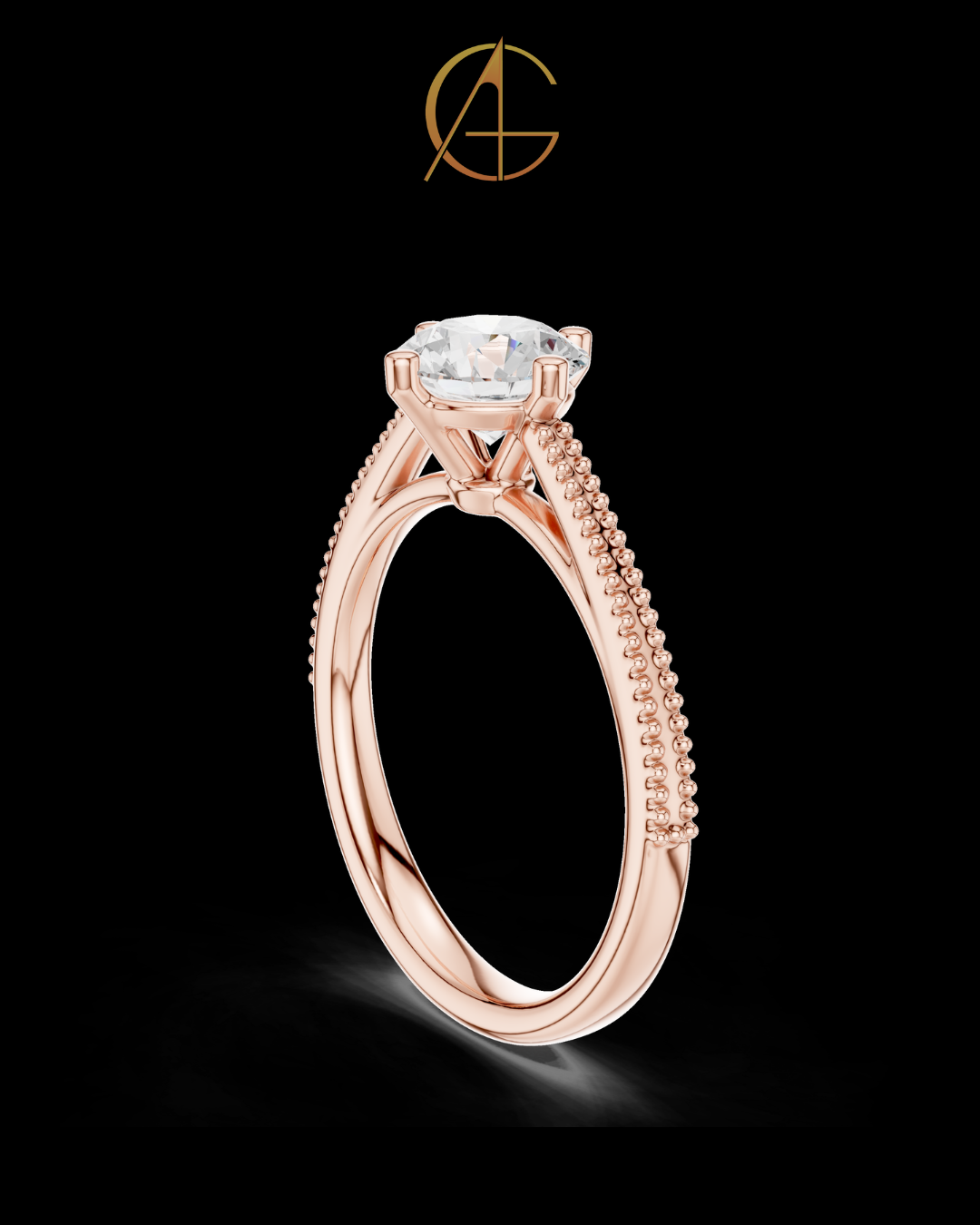 0.85 TCW Classic Round Brilliant Moissanite Diamond Milgrain Solitaire Engagement Minimalist Luxury Ring for Her