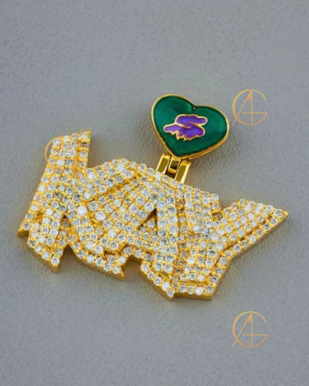 Exquisite God Custom Pendant with Moissanite Diamonds by Auren