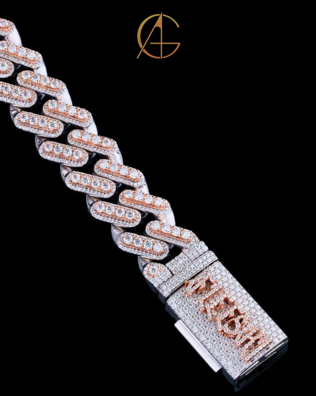 Custom Two Tone Diamond Cuban Bracelet - Jewelry by Auren