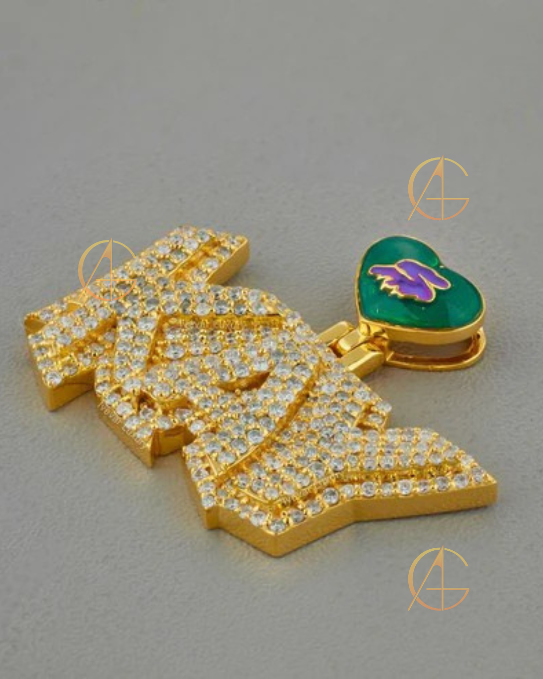 Exquisite God Custom Pendant with Moissanite Diamonds by Auren