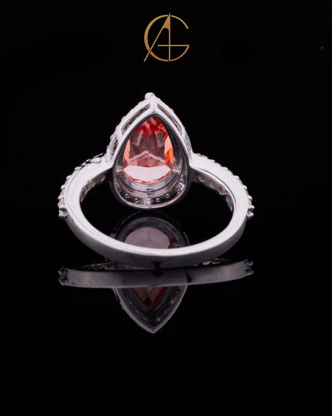 3.04 CT Hot Selling Fancy Vivid Red Pear Cut Moissanite Diamond Trendy Sterling Silver Ring for Women