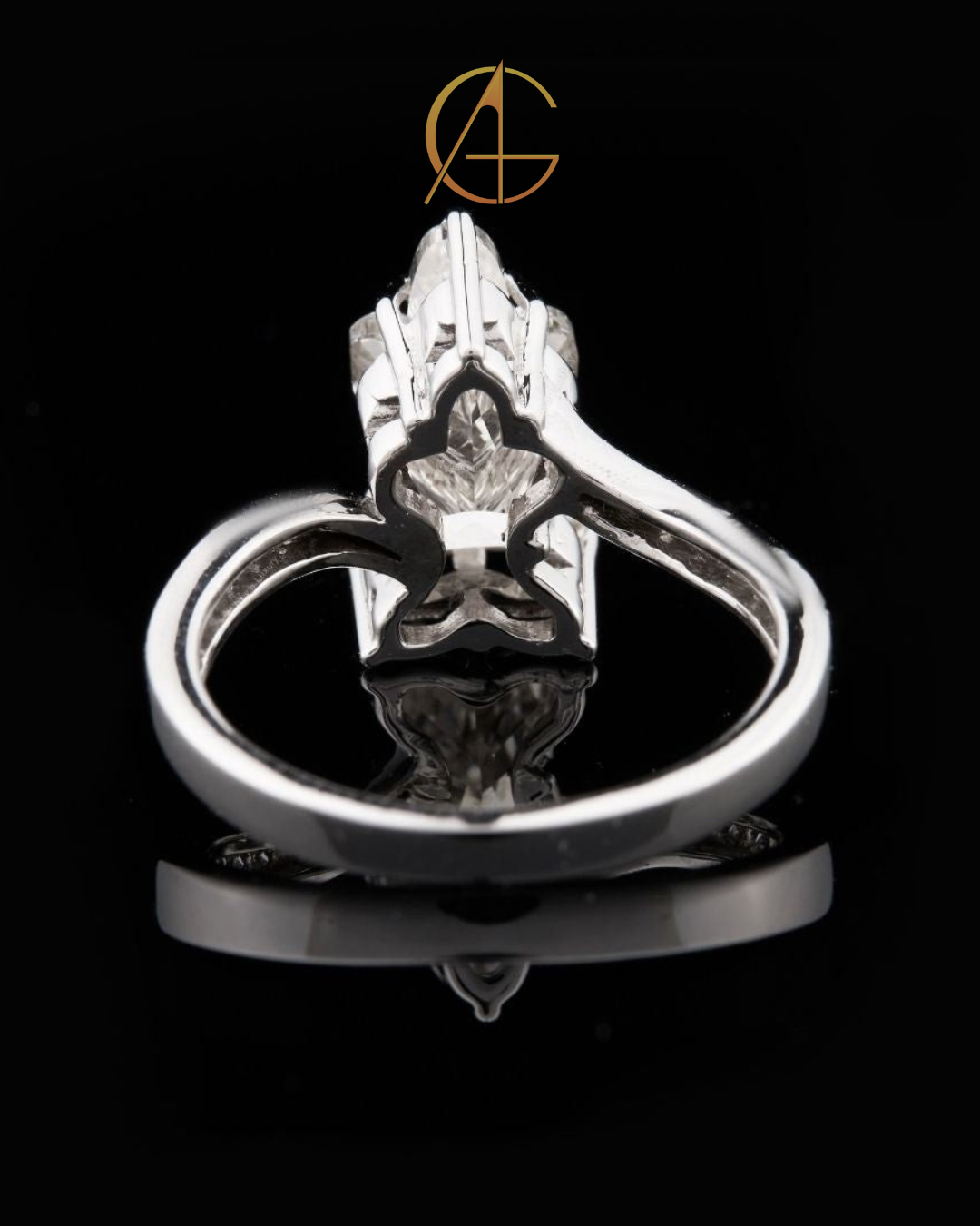 0.80 CT Sparkling Antique Shape Moissanite Silhouette Diamond Ring Vintage Fine Jewelry