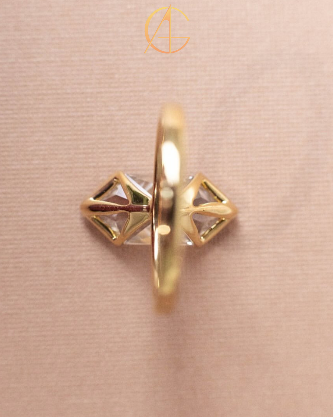 3.00 TCW Iconic Dutch Marquise Cut Moissanite Diamond Half Bezel Set Solitaire Statement Ring For Her
