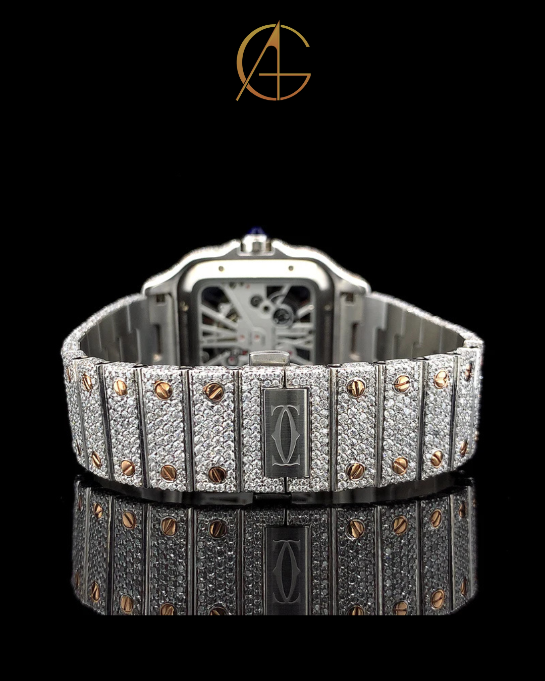 Cartier Skeleton Rose Gold Quartz Movement watch