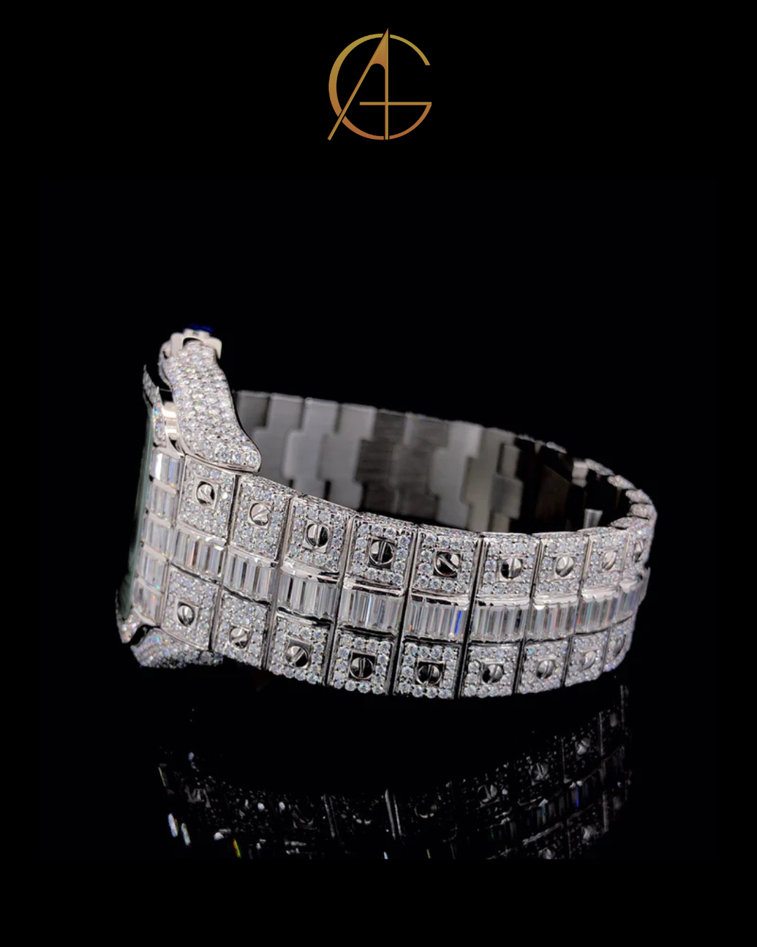 Cartier Skeleton Silver with Baguette Diamond Watch