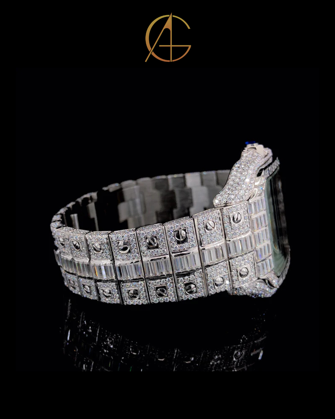 Cartier Skeleton Silver with Baguette Diamond Watch