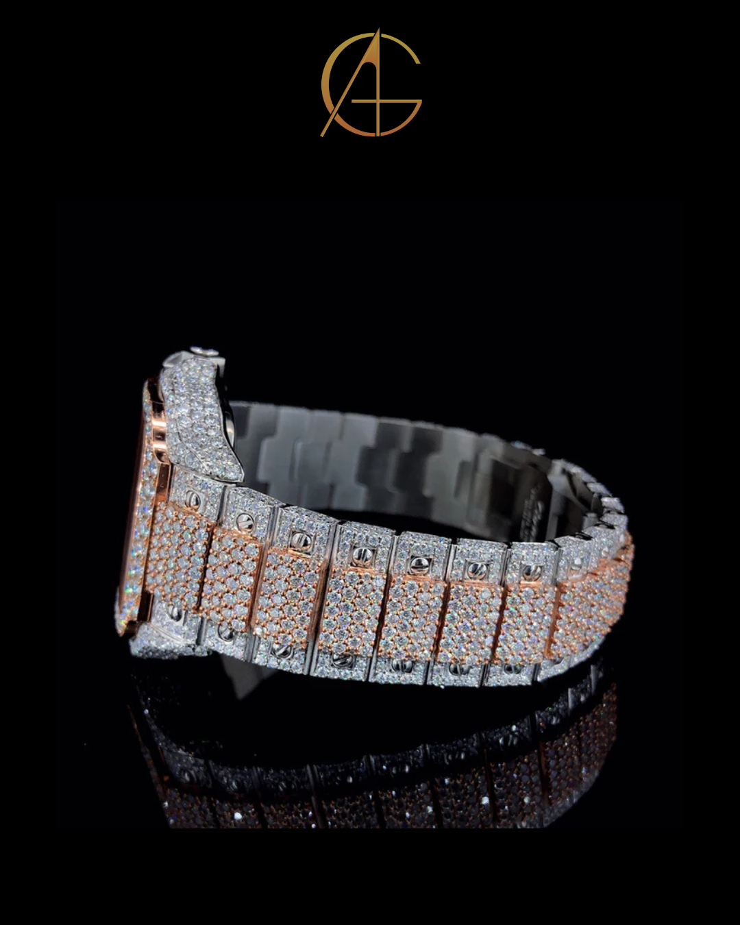 Cartier Rose White with Arabic Dial Diamond Watch