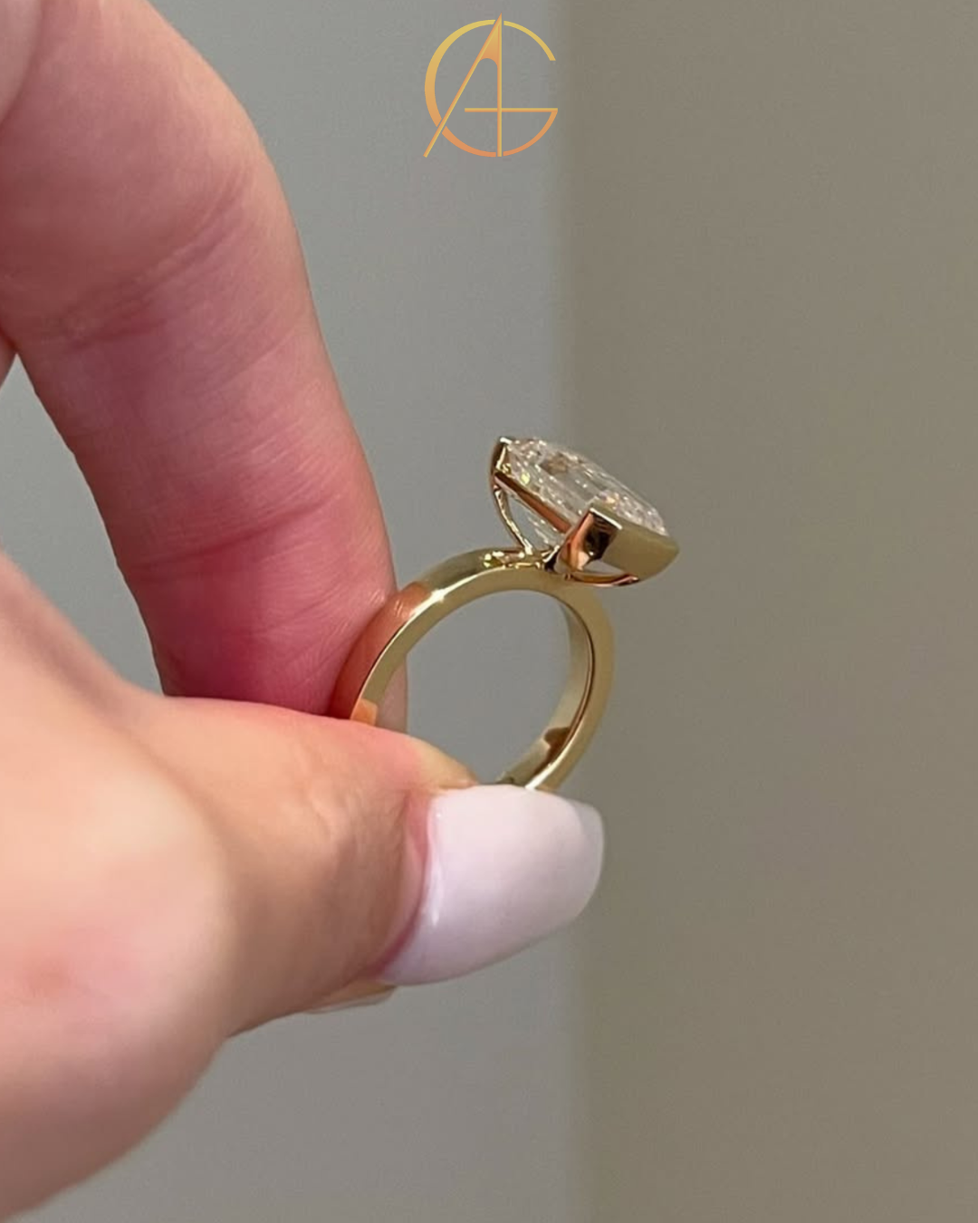 2.7 TCW Smooth Emerald Cut Moissanite Diamond Ring With Refined Modern Elegance