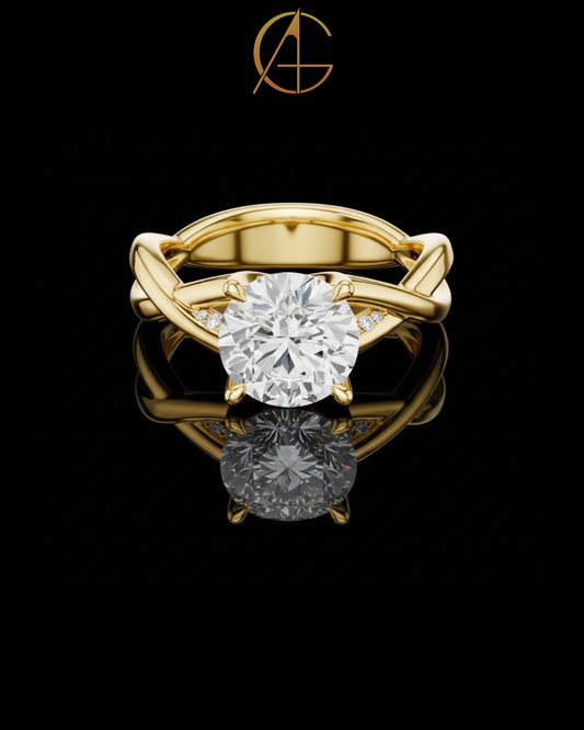 2.00 TCW Sparkling Moissanite Round Cut Diamond Ring For Good Time