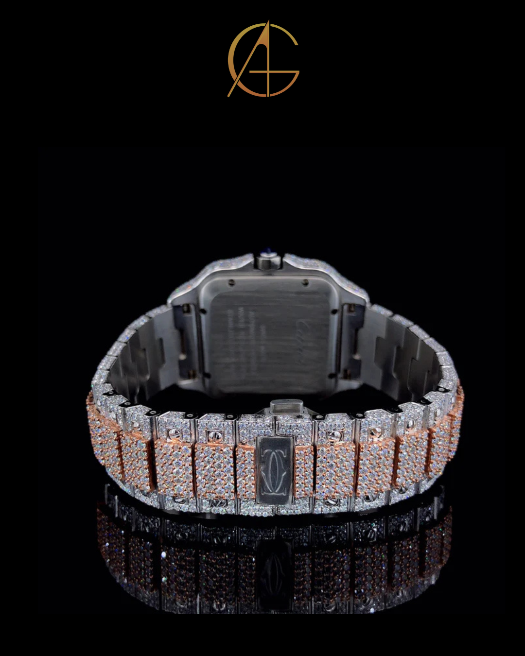 Cartier Rose White with Arabic Dial Diamond Watch