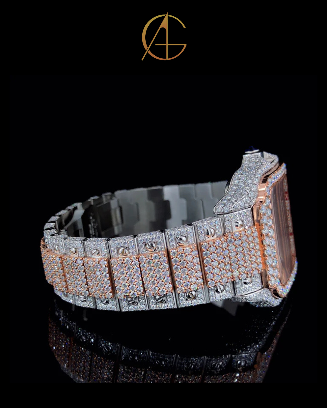 Cartier Rose White with Arabic Dial Diamond Watch