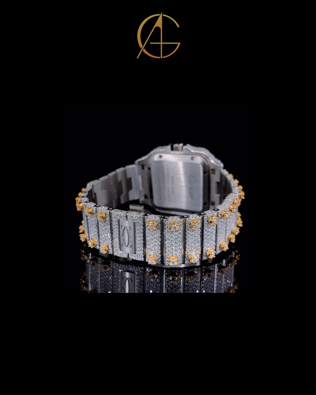 Cartier two-ton Gold Moissanite Diamond Watch