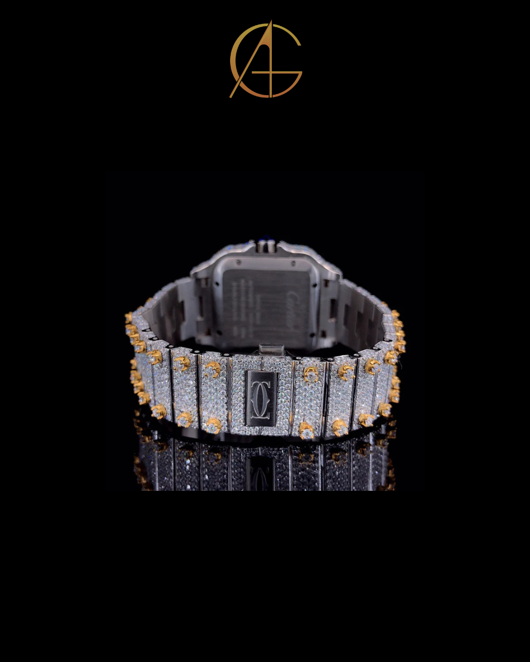 Cartier two-ton Gold Moissanite Diamond Watch