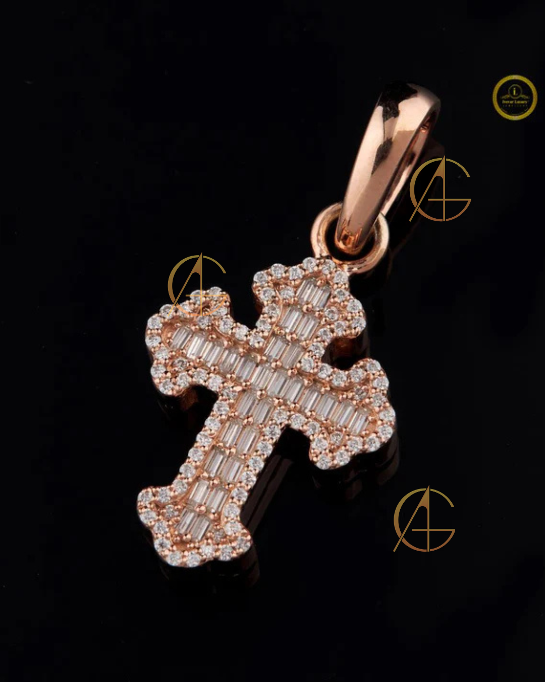 Cross With Bugget Moissonite Diamond by Auren