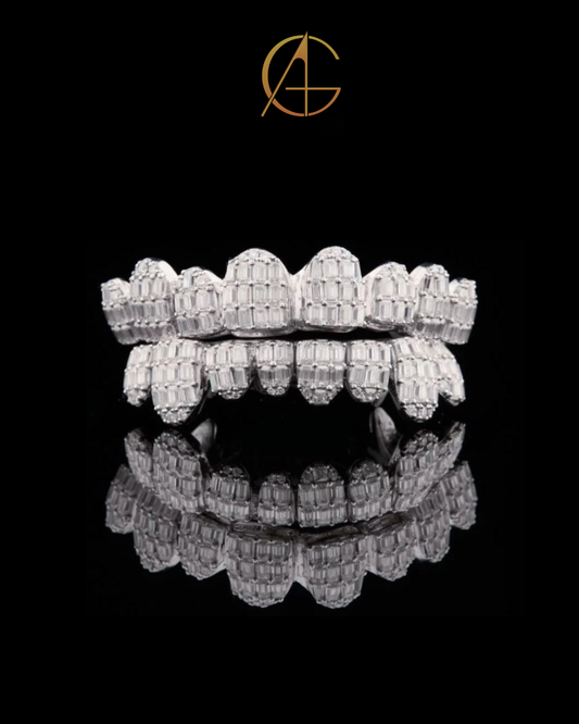 Custom Baguette Moissanite Grillz - VVS Diamond Luxury Teeth Jewelry for Men & Women
