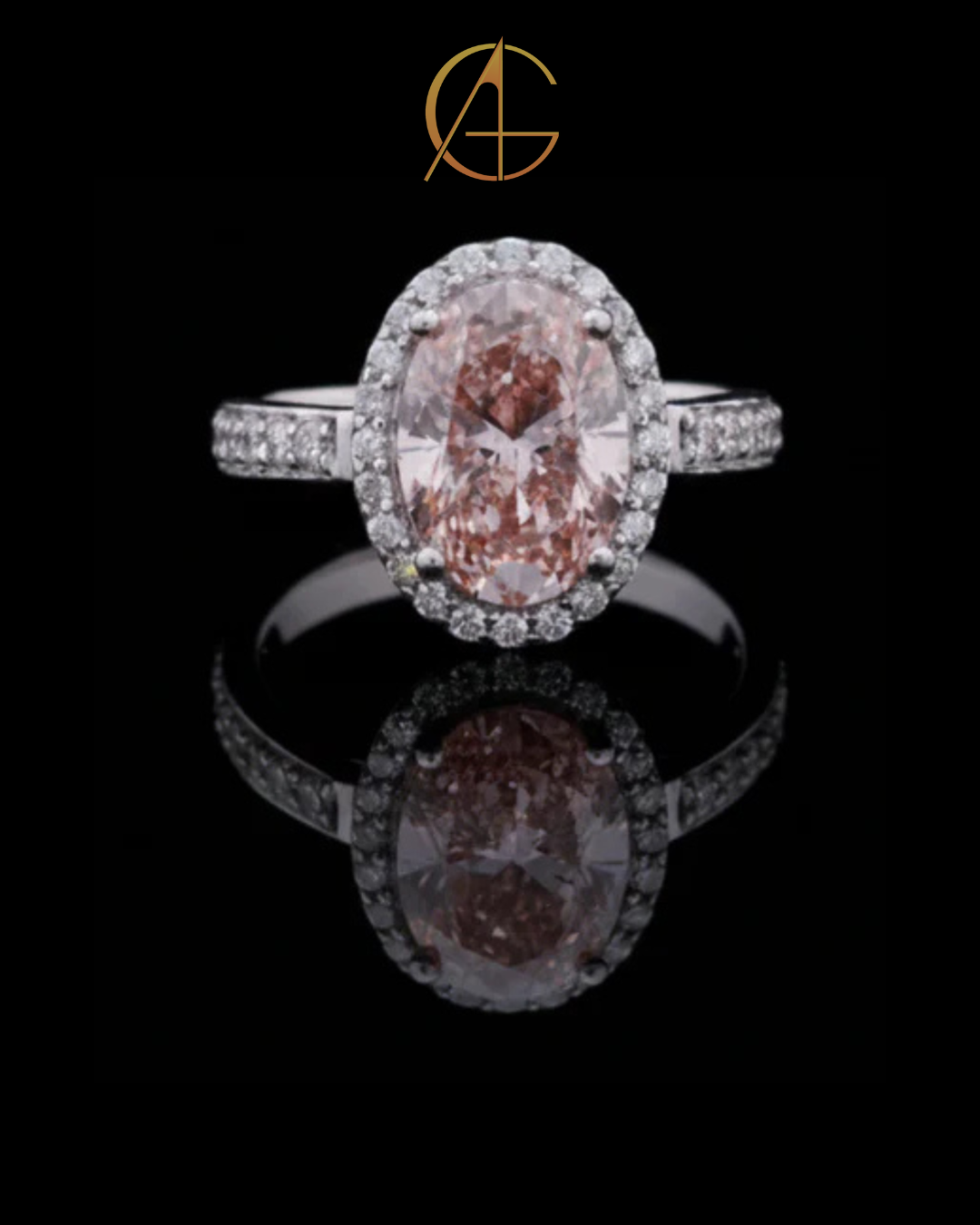 3.00 CT Charming Fancy Vivid Pink Oval Cut Moissanite Diamond Classic Engagement Ring for Her