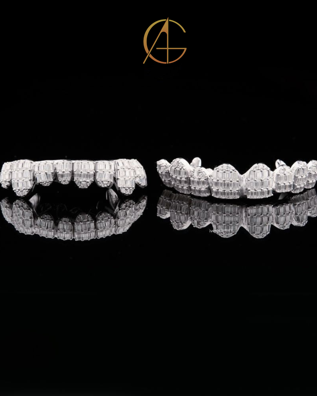 Custom Baguette Moissanite Grillz - VVS Diamond Luxury Teeth Jewelry for Men & Women