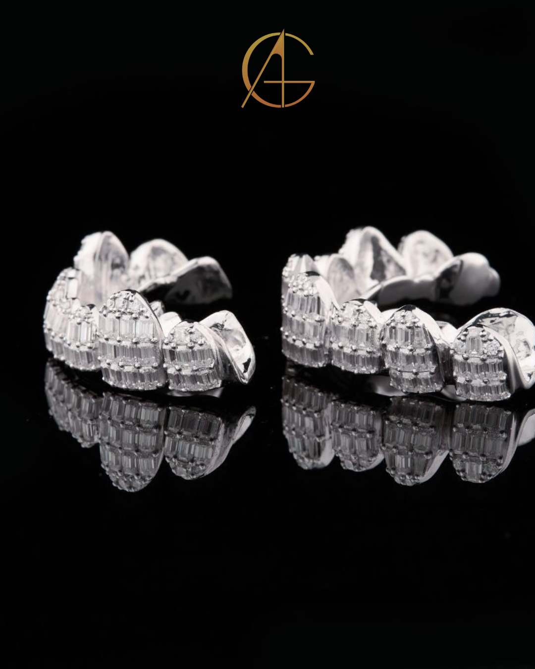 Custom Baguette Moissanite Grillz - VVS Diamond Luxury Teeth Jewelry for Men & Women